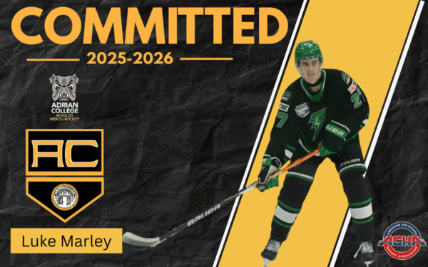 Luke Marley commits to Adrain College to play ACHA Div 1 hockey