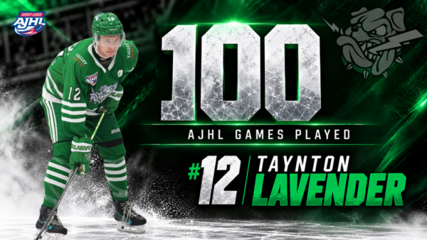 100 AJHL GAMES FOR TAYNTON LAVENDER!